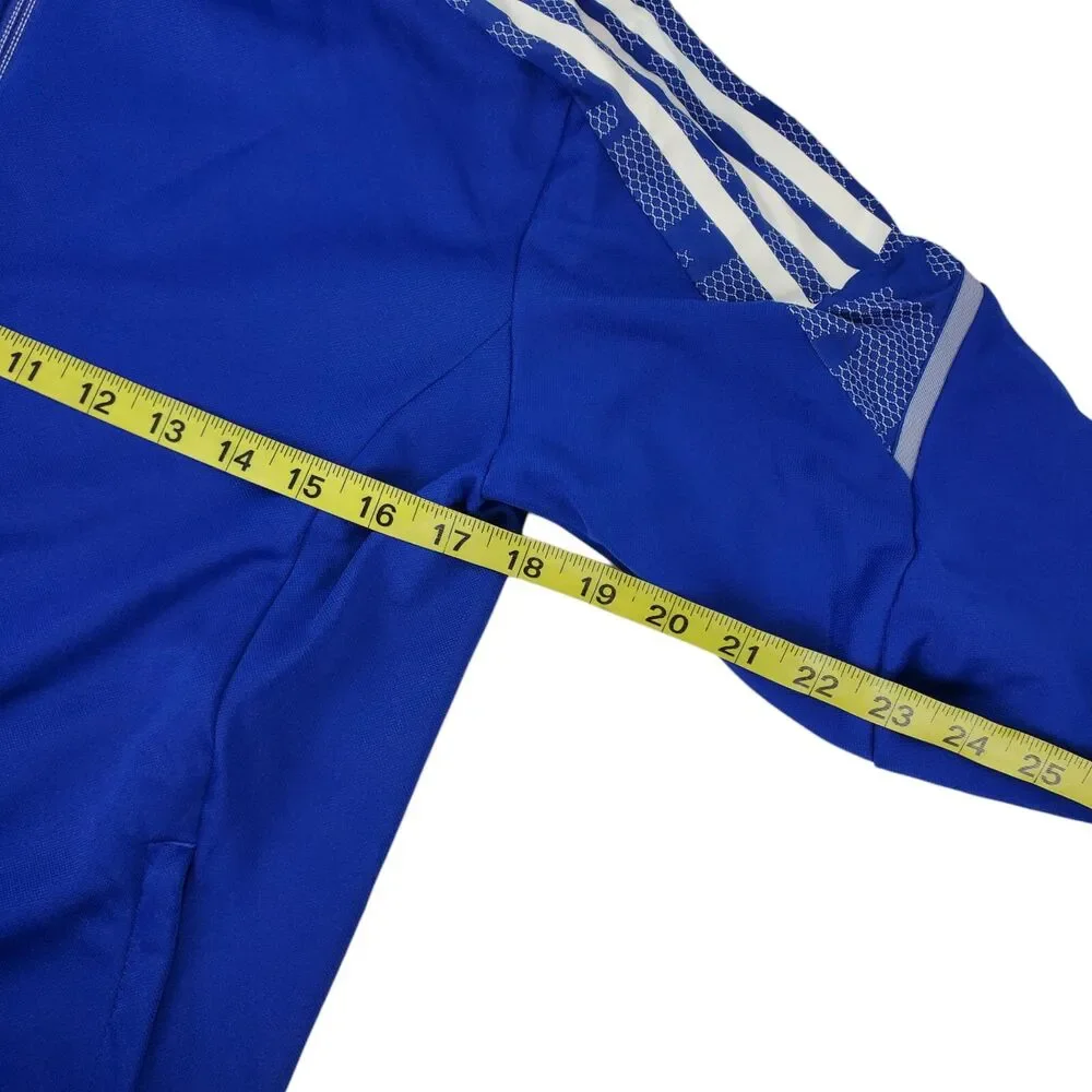 ADIDAS Jacket CONDIVO 21 Mens Small Blue Full Zip Soccer Activewear PRIMEBLUE